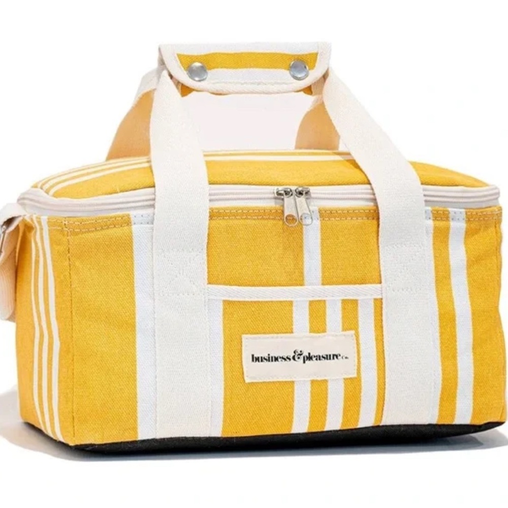 Business & Pleasure Insulated Cooler Tote Bag Yellow Stripe